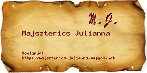 Majszterics Julianna névjegykártya